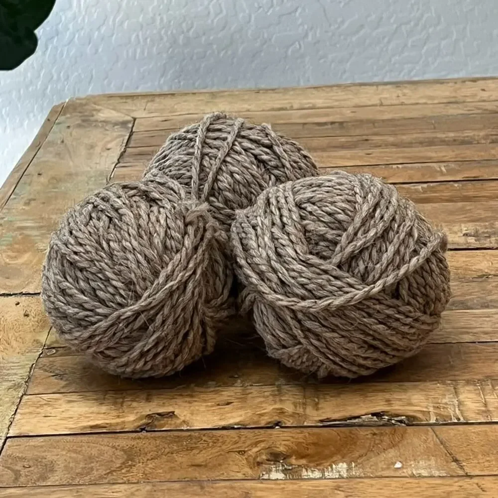 Natural 2 Ply Wool Yarn Ball Handspun Handmade 300 Grams